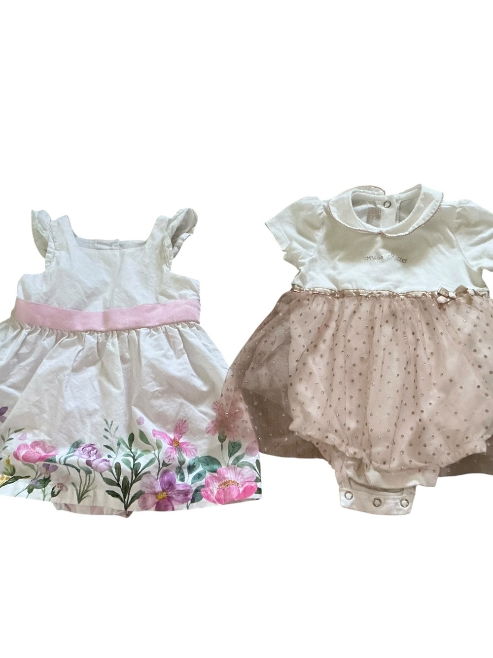 Chicco girls baby 2 sleeveless dresses 6-9 mos pink floral